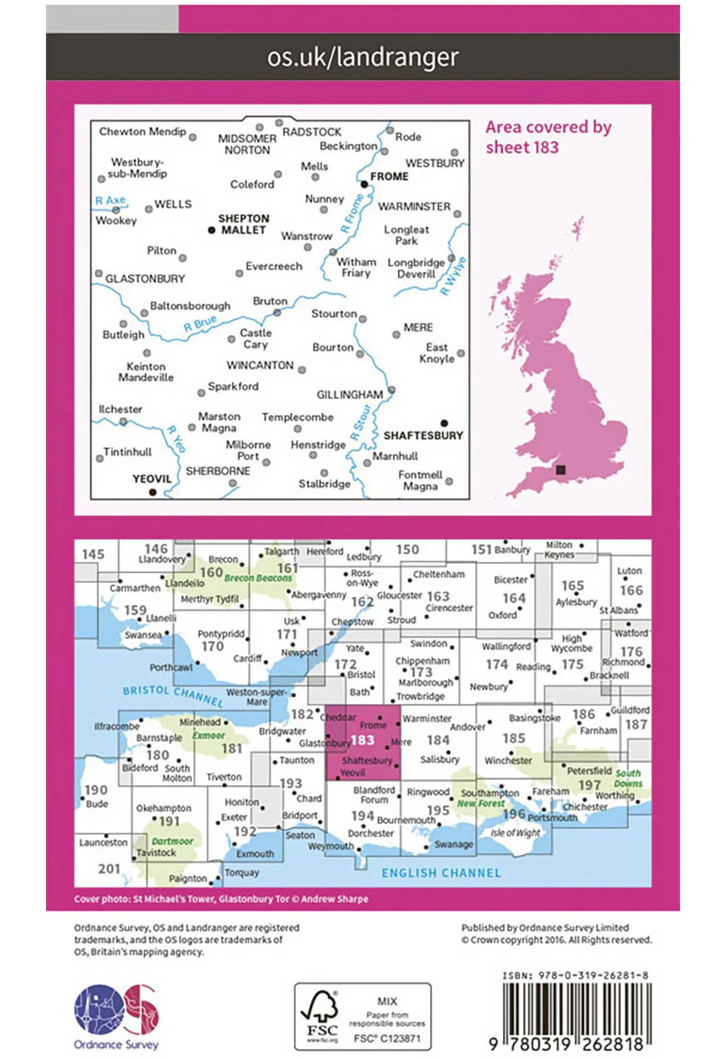 Ordnance Survey Yeovil & Frome - Landranger 183 Map - Image 2