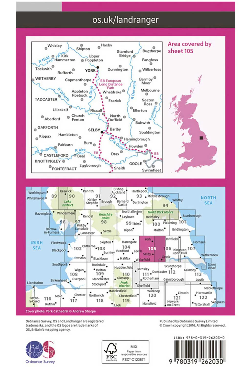 Ordnance Survey York & Selby - Landranger 105 Map - Image 3
