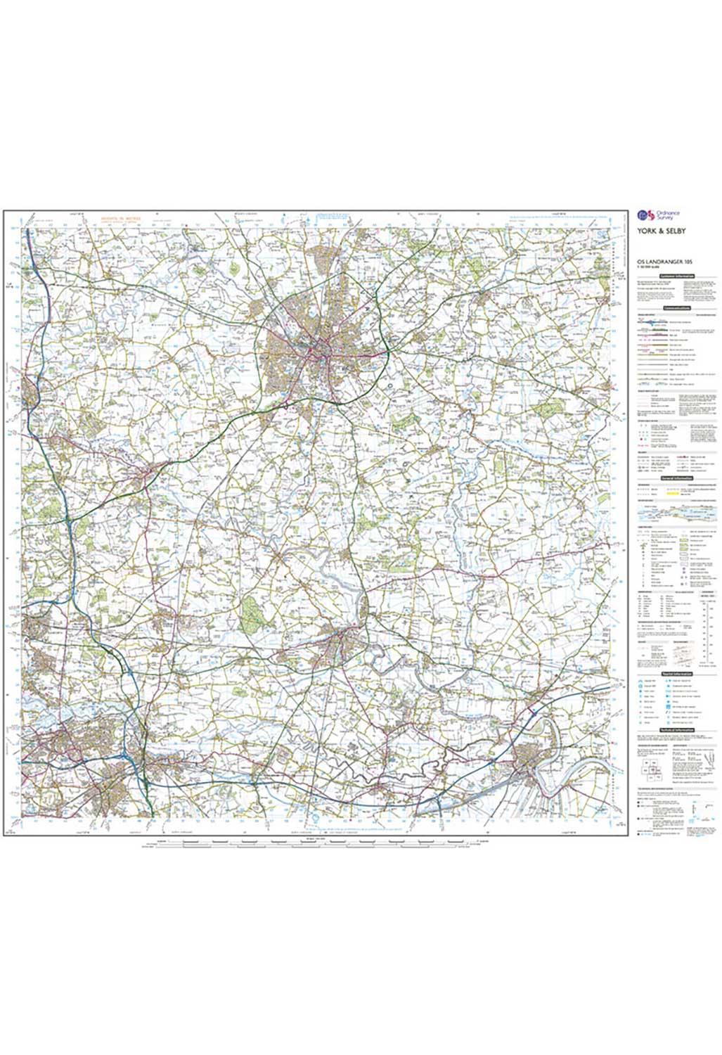 Ordnance Survey York & Selby - Landranger 105 Map - Image 4