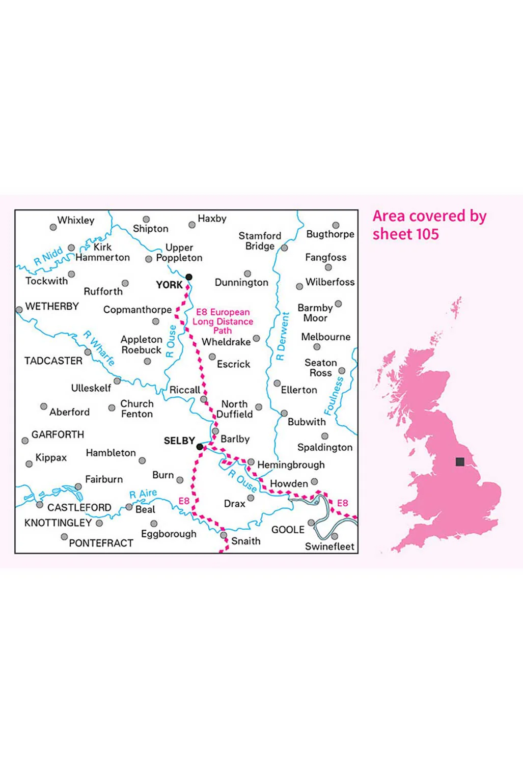 Ordnance Survey York & Selby - Landranger 105 Map - Image 5