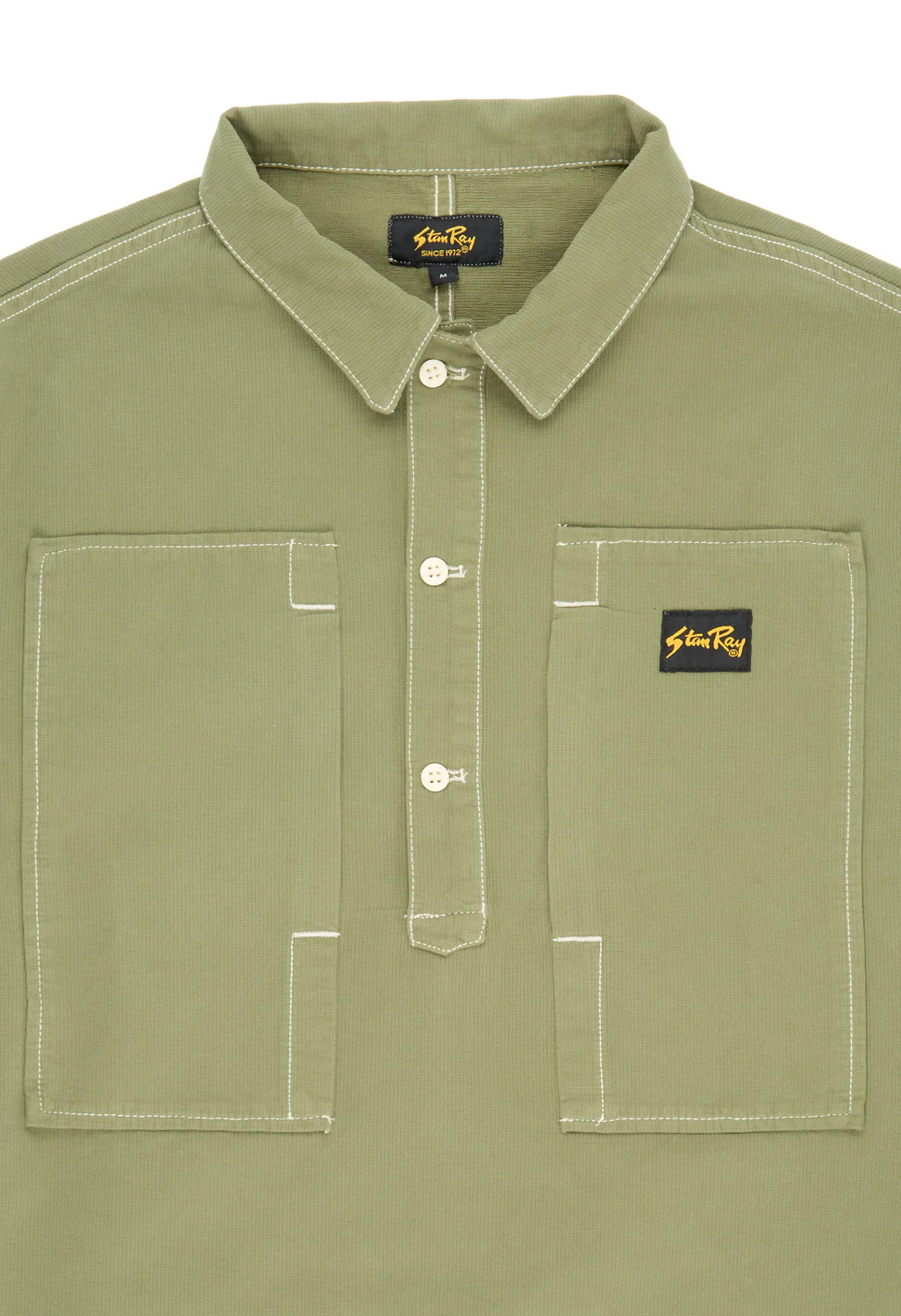 Stan Ray Painters Pop Over Shirt - Olive Bedford Cord - Image 3