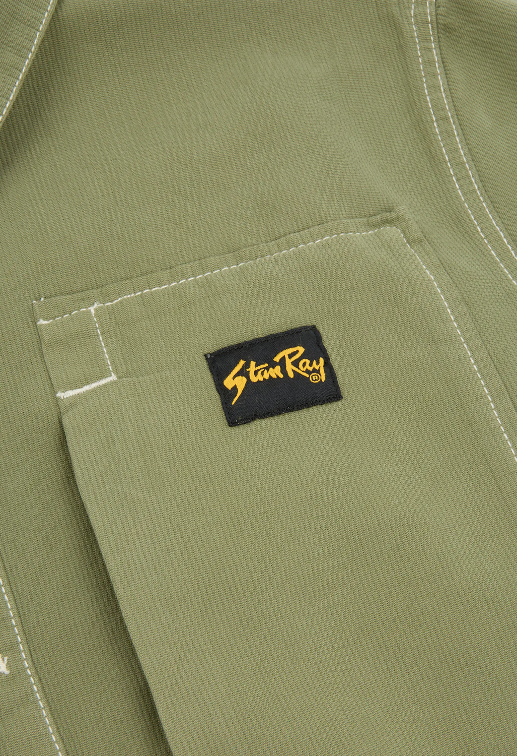 Stan Ray Painters Pop Over Shirt - Olive Bedford Cord - Image 6