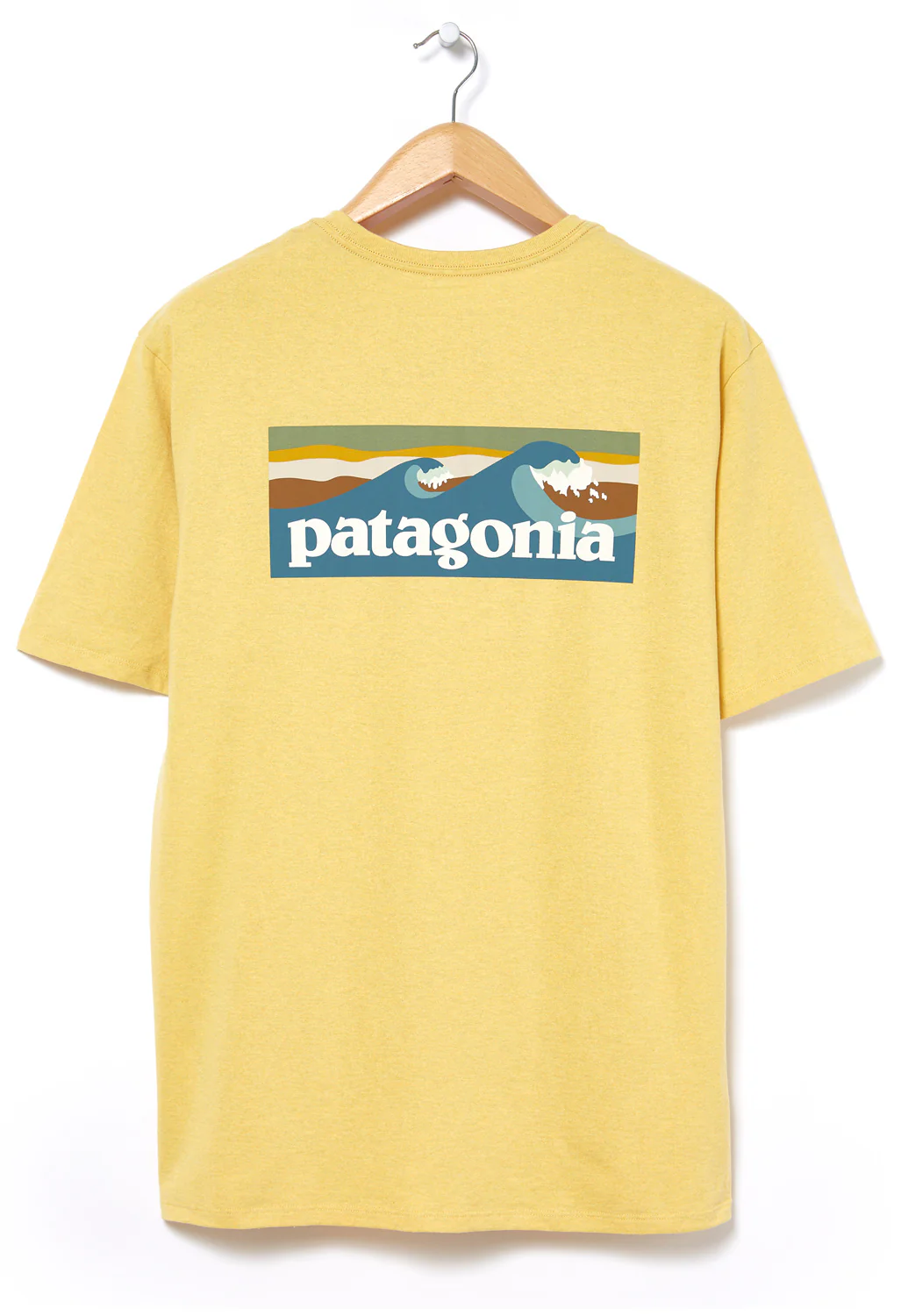 Patagonia Boardshort Logo Pocket Men's T-Shirt - Surfboard Yellow