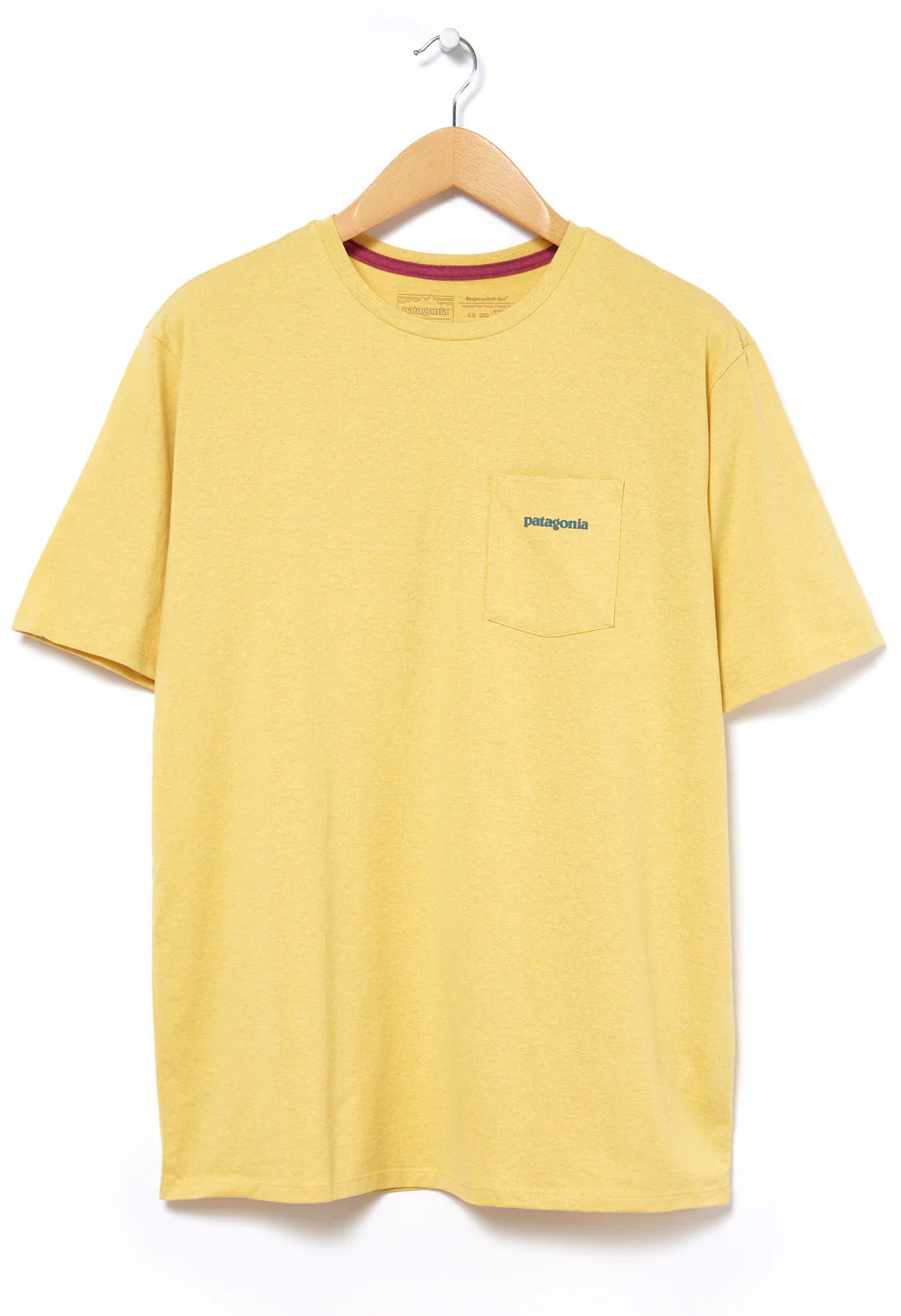 Patagonia Boardshort Logo Pocket Men's T-Shirt - Surfboard Yellow - Image 2