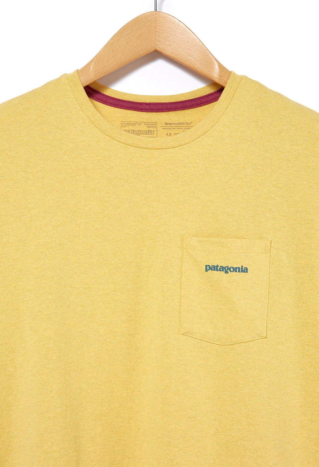 Patagonia Boardshort Logo Pocket Men's T-Shirt - Surfboard Yellow - Image 3