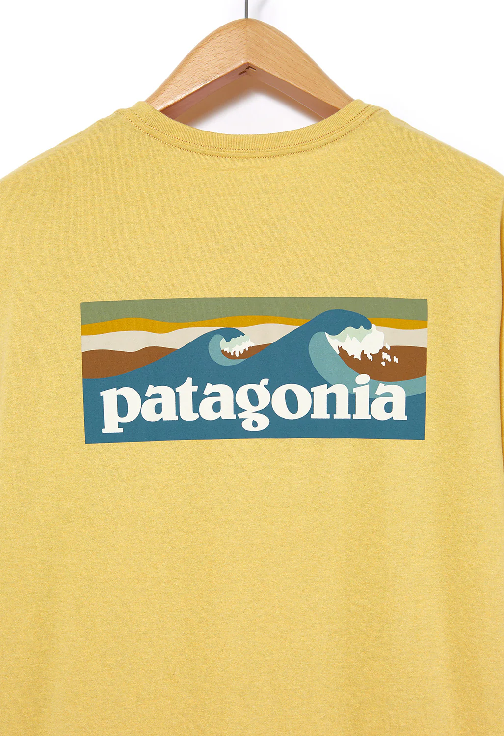 Patagonia Boardshort Logo Pocket Men's T-Shirt - Surfboard Yellow - Image 5