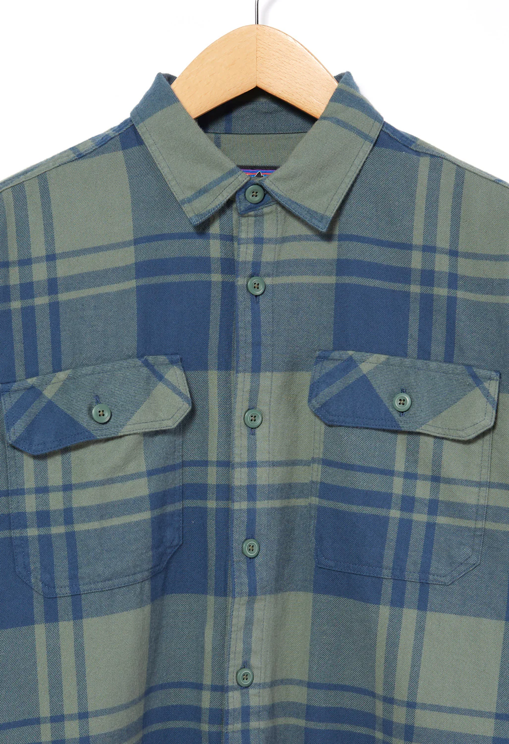 Patagonia Men's Organic Long Sleeve Flannel Shirt - Hemlock Green/Live Oak - Image 3