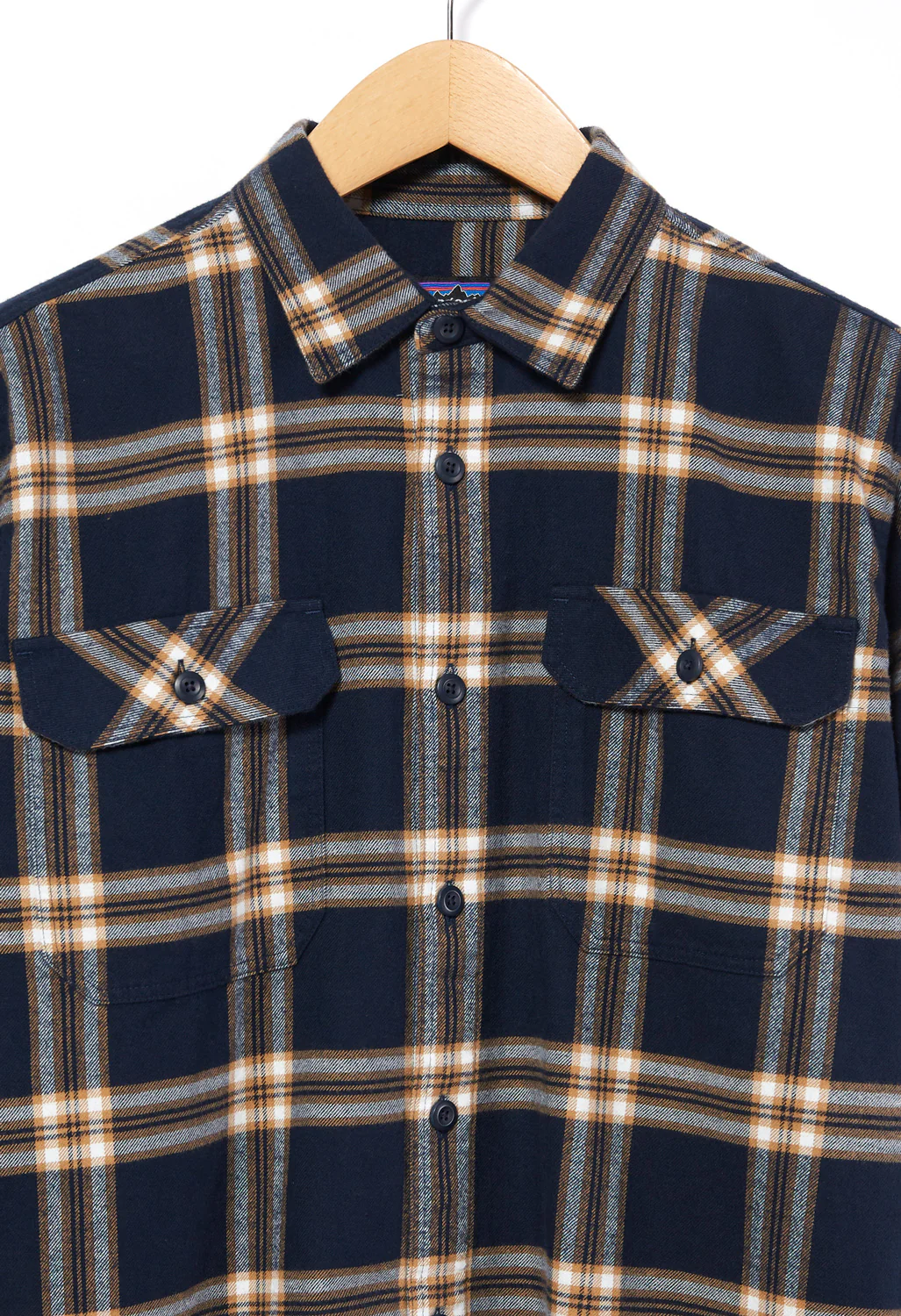 Patagonia Men's Organic Long Sleeve Flannel Shirt - New Navy/North Line - Image 3