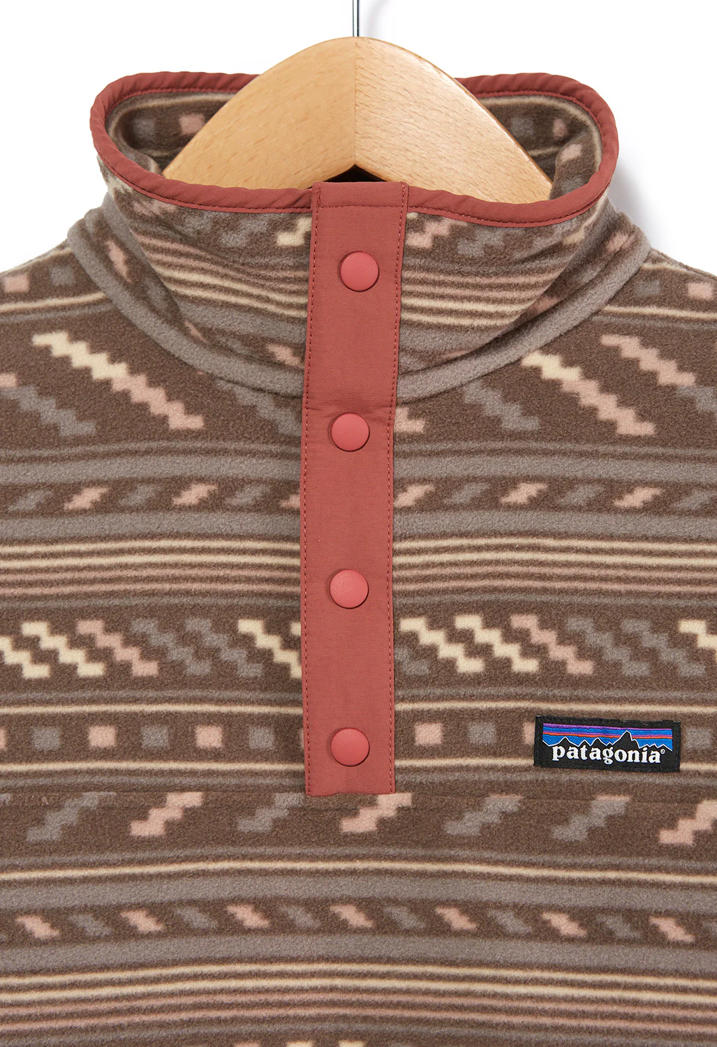 Patagonia Micro D Women's Snap-T Pullover - Bergy Bits/Furry Taupe - Image 3