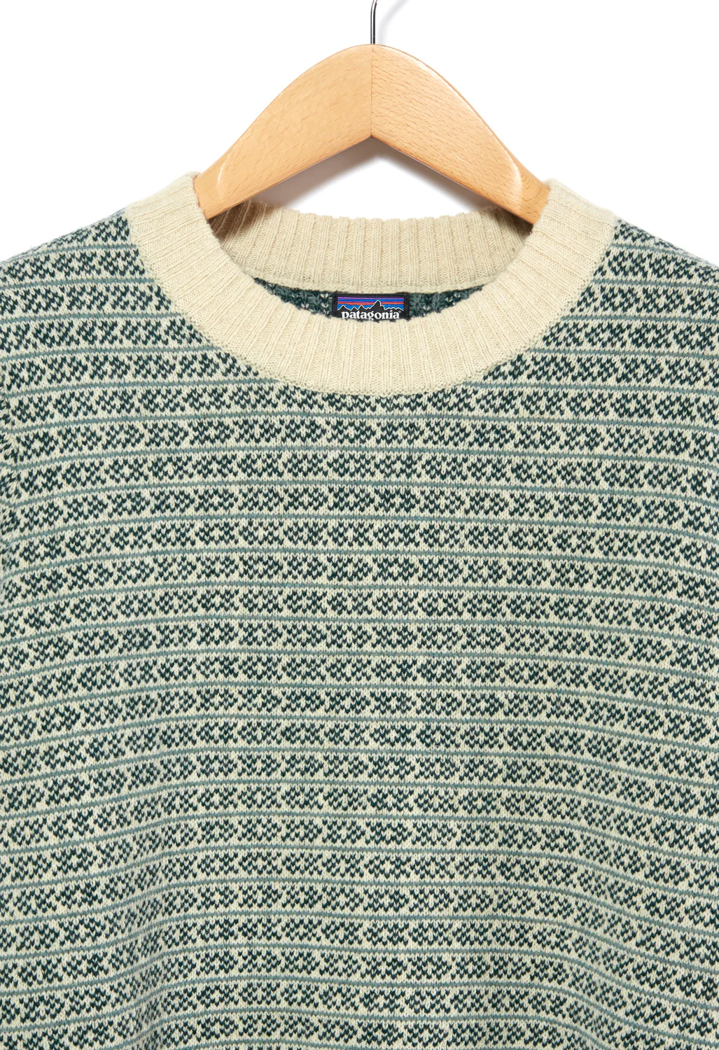 Patagonia Recycled Wool  Crewneck Sweater - Natural/Sapling - Image 3