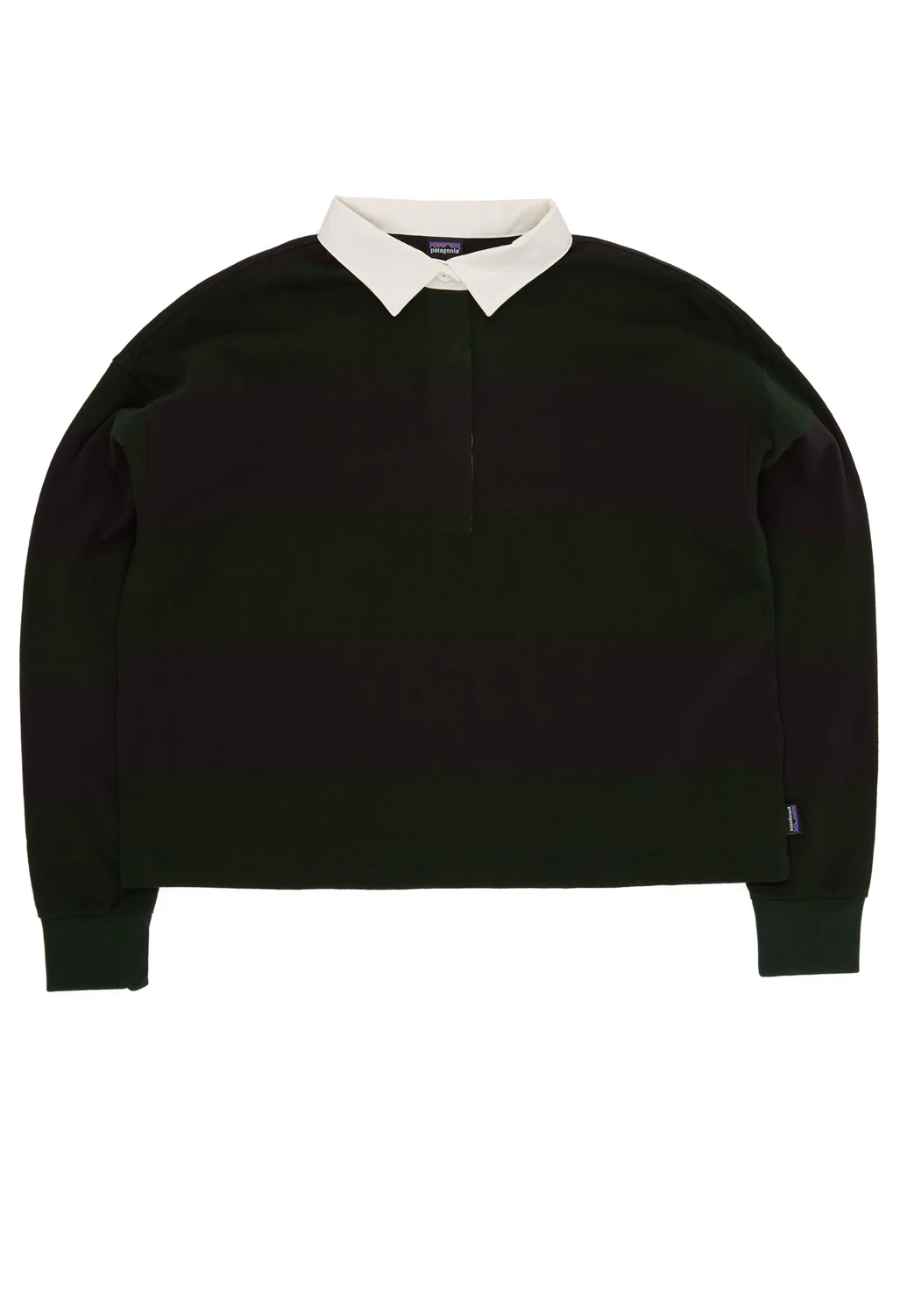 Patagonia Women's Long Sleeve Rugby Shirt - Wide Stripe / Old Growth Green