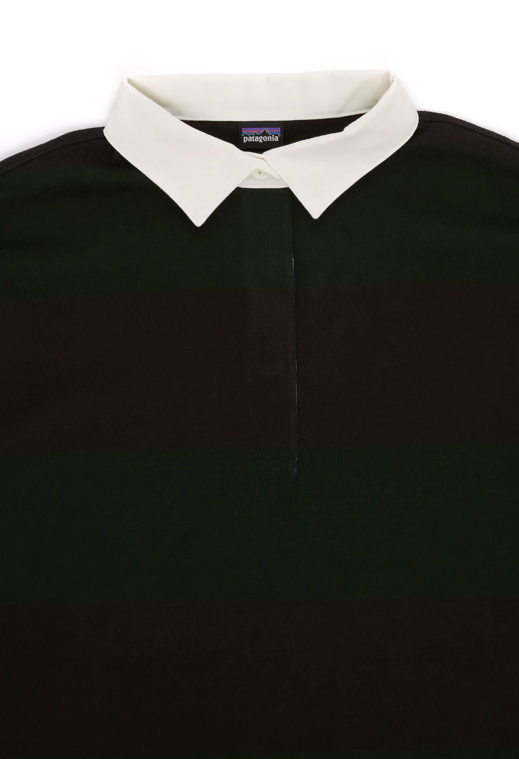 Patagonia Women's Long Sleeve Rugby Shirt - Wide Stripe / Old Growth Green - Image 3