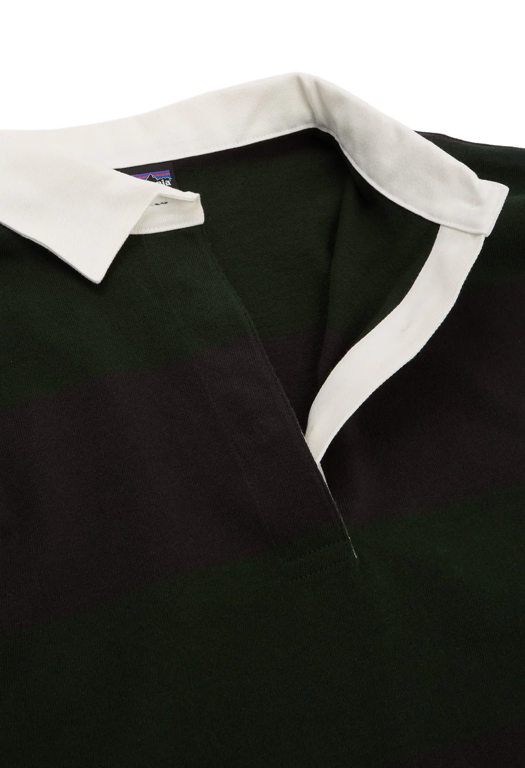 Patagonia Women's Long Sleeve Rugby Shirt - Wide Stripe / Old Growth Green - Image 4