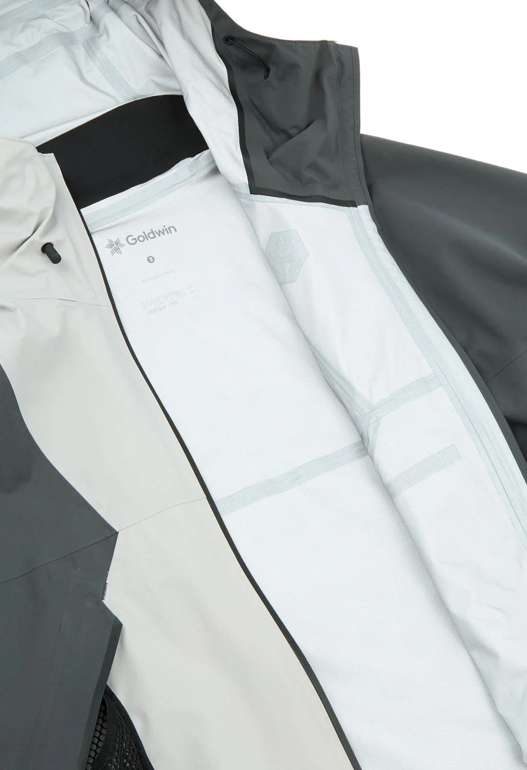 Goldwin Pertex Shield Air Mountaineering Jacket - Deep Charcoal / Snow Gray - Image 4