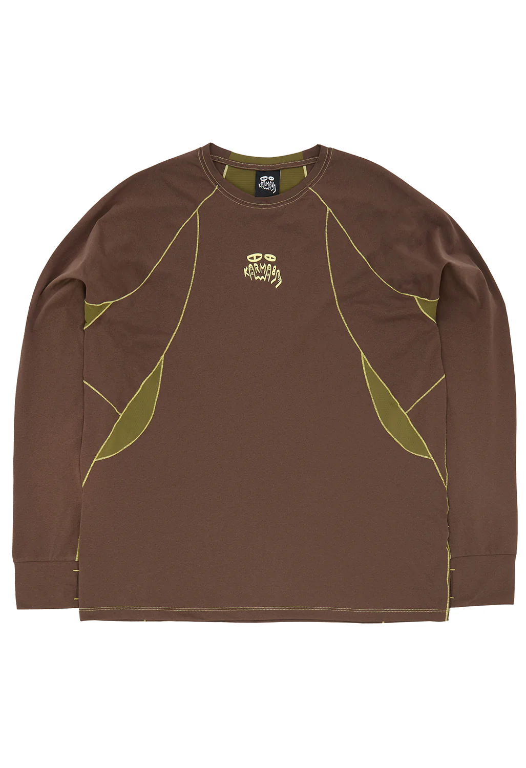 Karma8a REAL Cutout Long Sleeve Training Tee - Brown