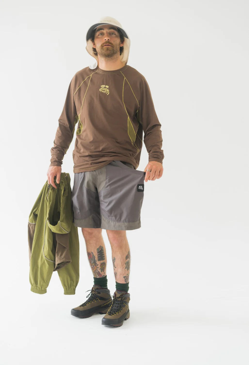 Karma8a REAL Cutout Long Sleeve Training Tee - Brown - Image 6