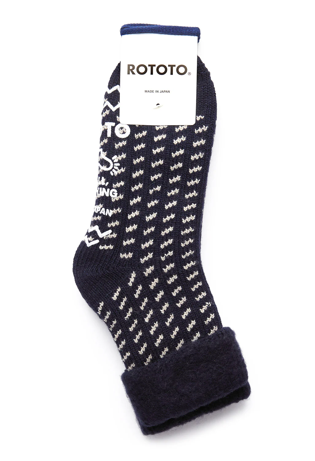 ROTOTO Comfy Room Socks Bird'S Eye - Navy - Image 2