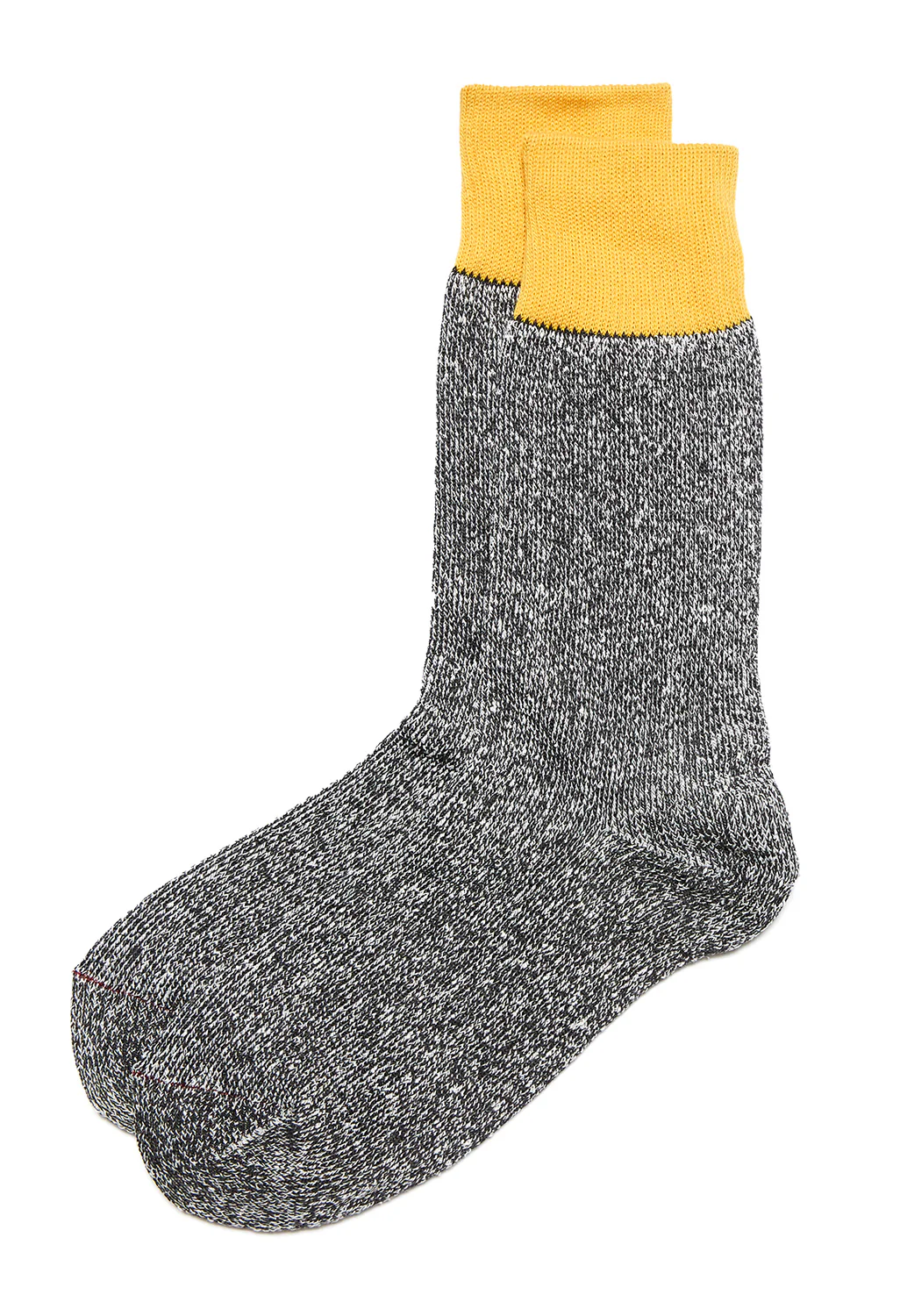 ROTOTO Double Face Silk and Cottton Socks - Yellow/Charcoal