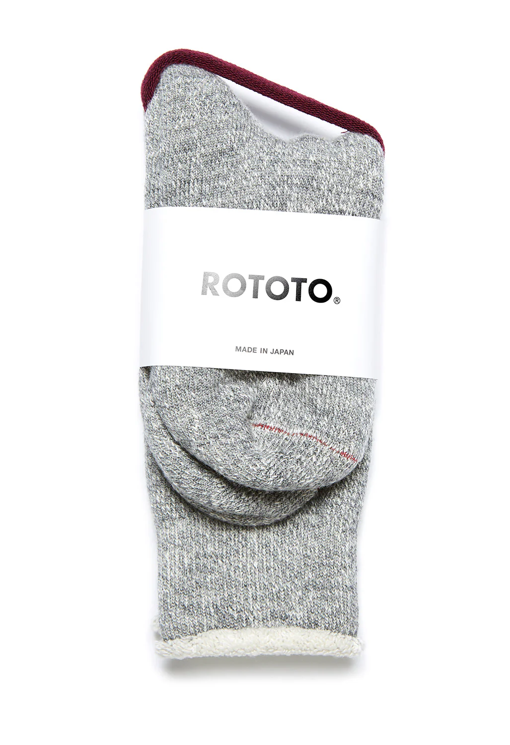 ROTOTO Double Face Socks - Mid Grey - Image 2