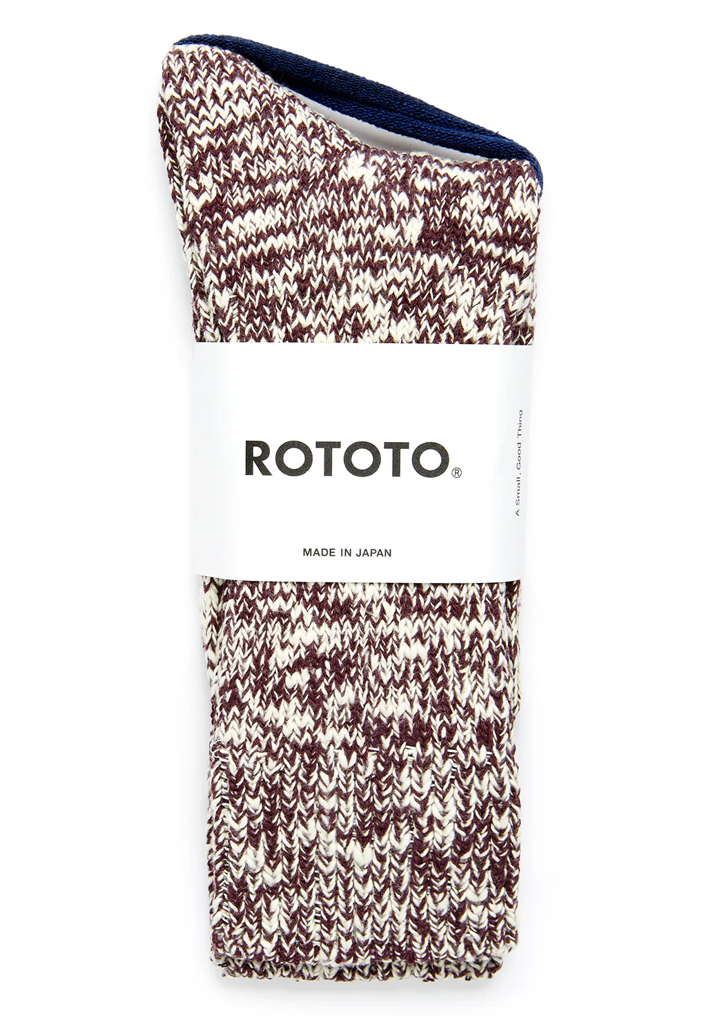 ROTOTO Low Guage Slub Crew Socks - Burgundy - Image 2