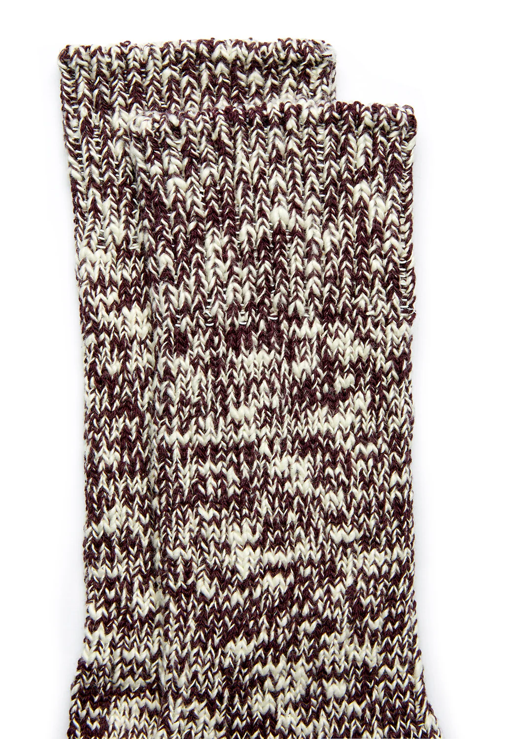 ROTOTO Low Guage Slub Crew Socks - Burgundy - Image 3