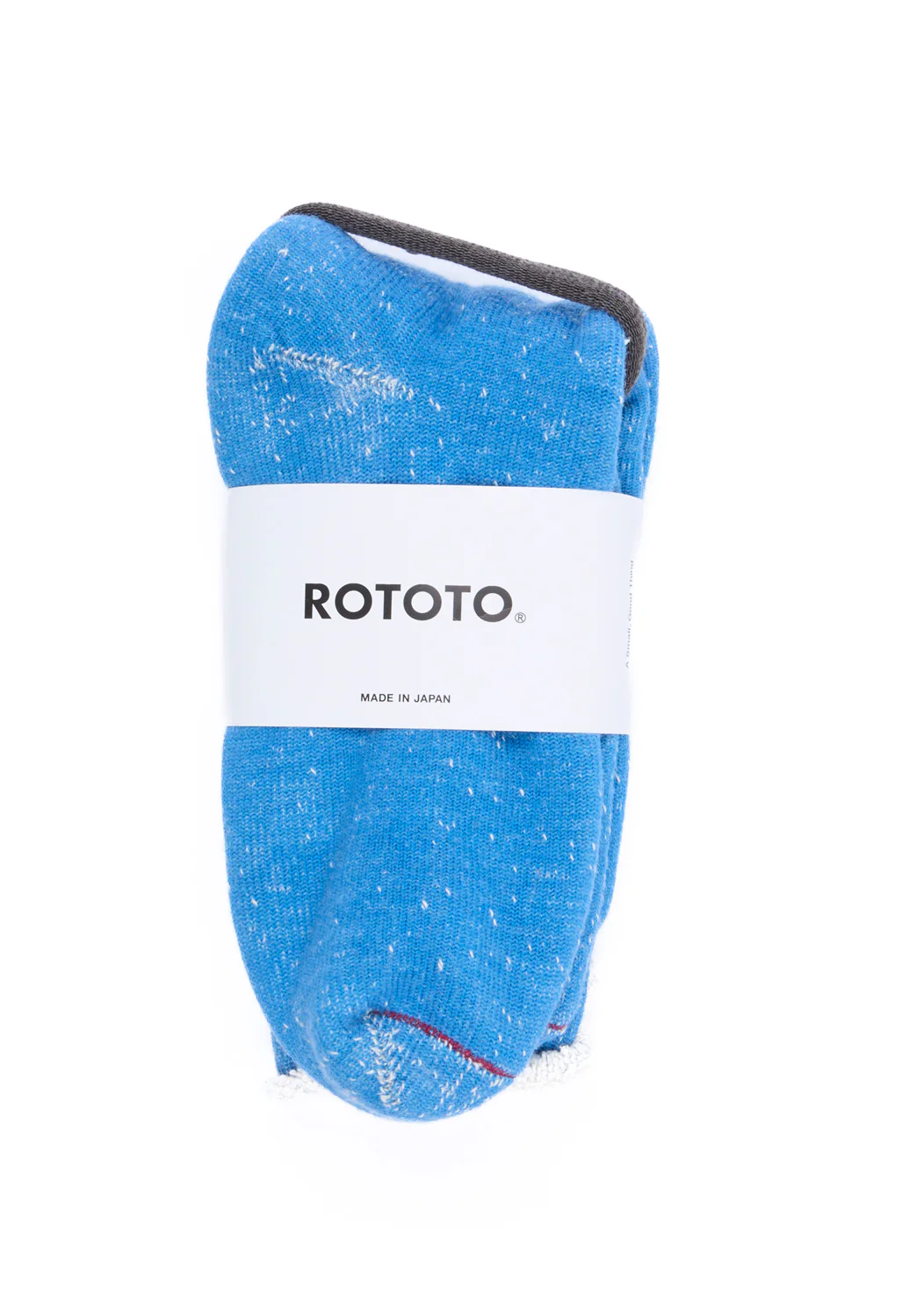 ROTOTO Merino Wool & Organic Cotton Double Face Crew Socks - Blue - Image 2