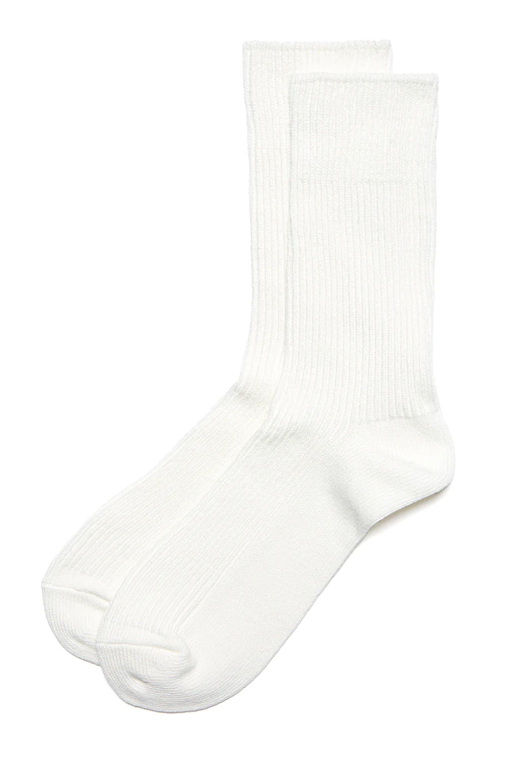 ROTOTO Recycled Cotton Ribbed Crew Socks - White