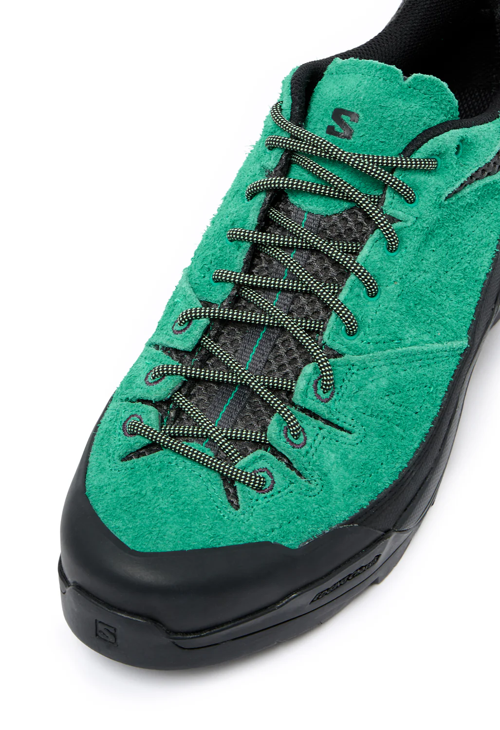 Salomon X-Alp Suede Trainers - Black / Parakeet / Patina Green - Image 2