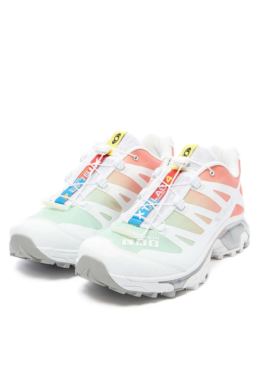 Salomon XT-4 OG Trainers - White / Green Ash / Coral - Image 2