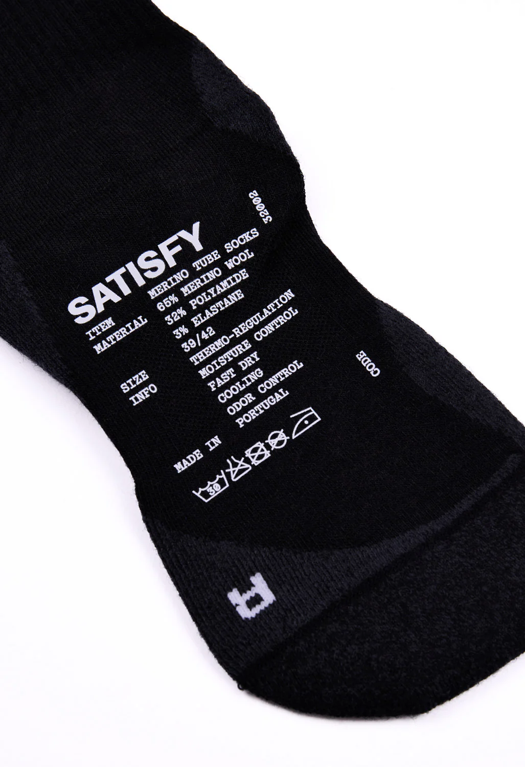 Satisfy Merino Nylon Tube Socks - Black - Image 4