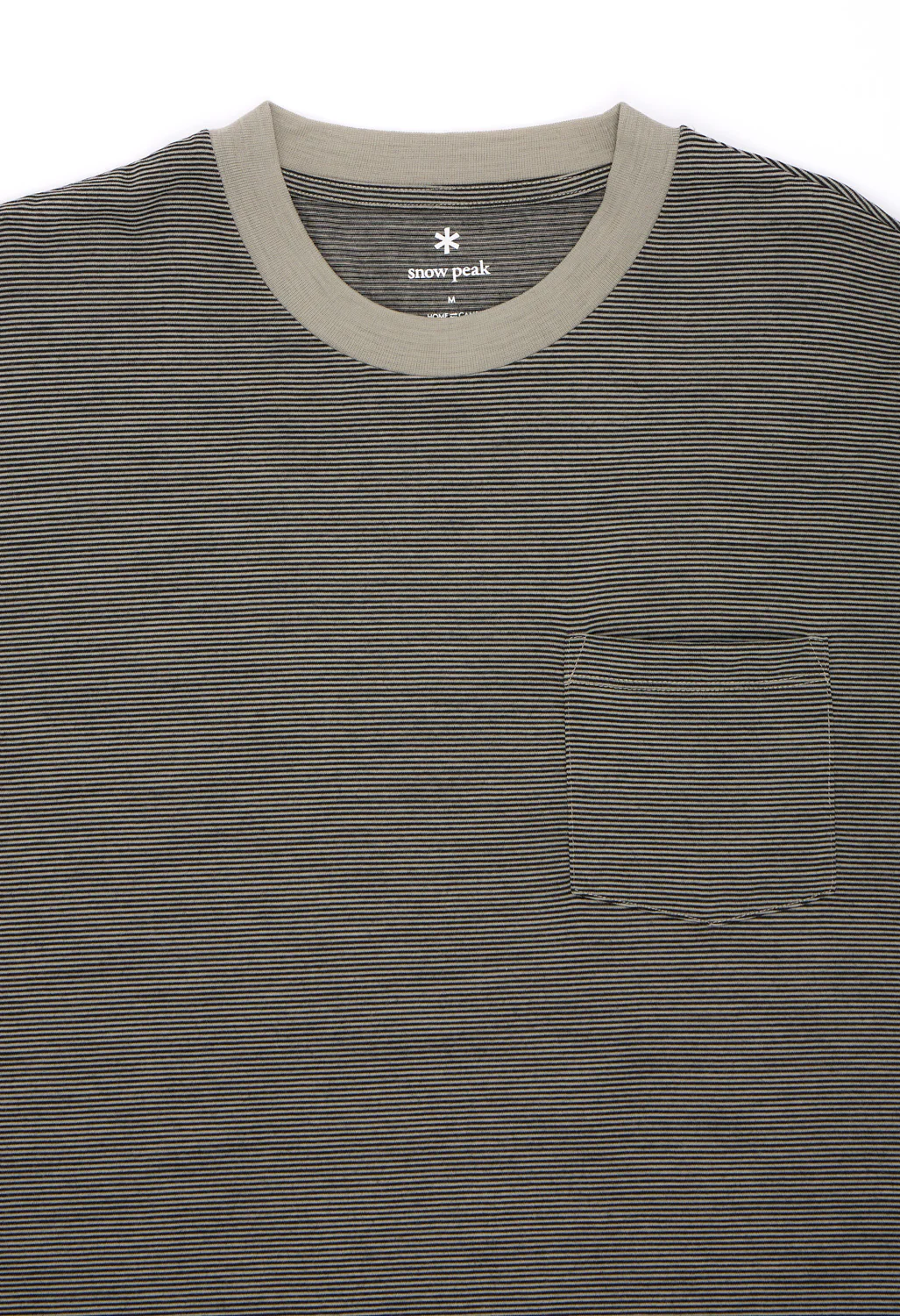 Snow Peak Men's Summer Wool Stripe T-Shirt - Greige - Image 3