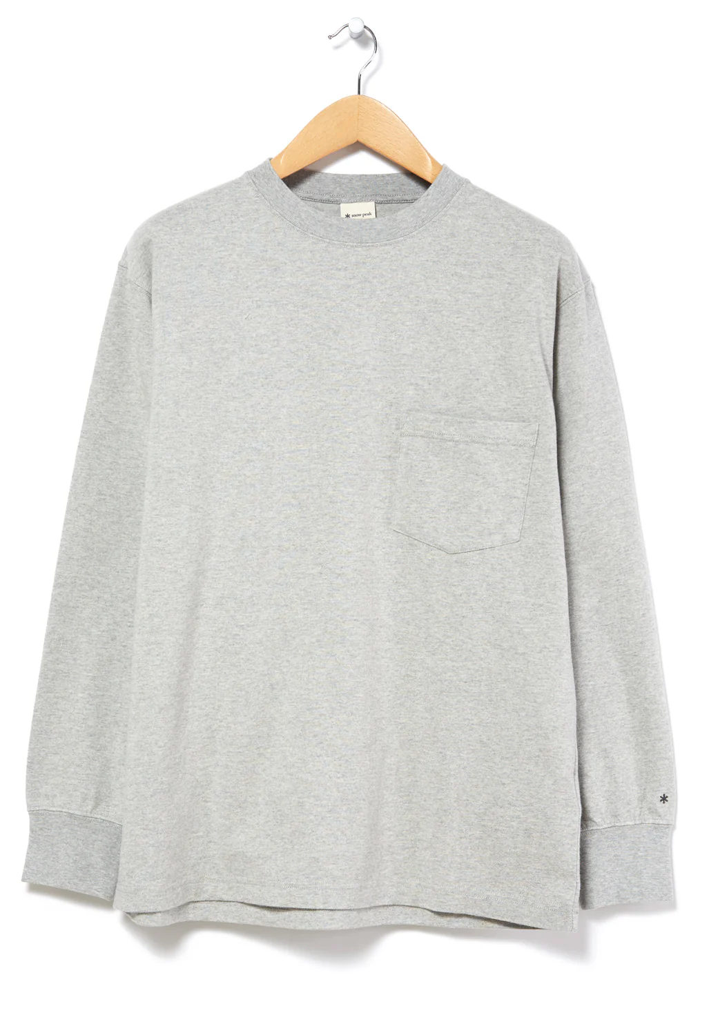 Snow Peak Recycled Cotton Heavy Long Sleeved T-Shirt - Mid Grey