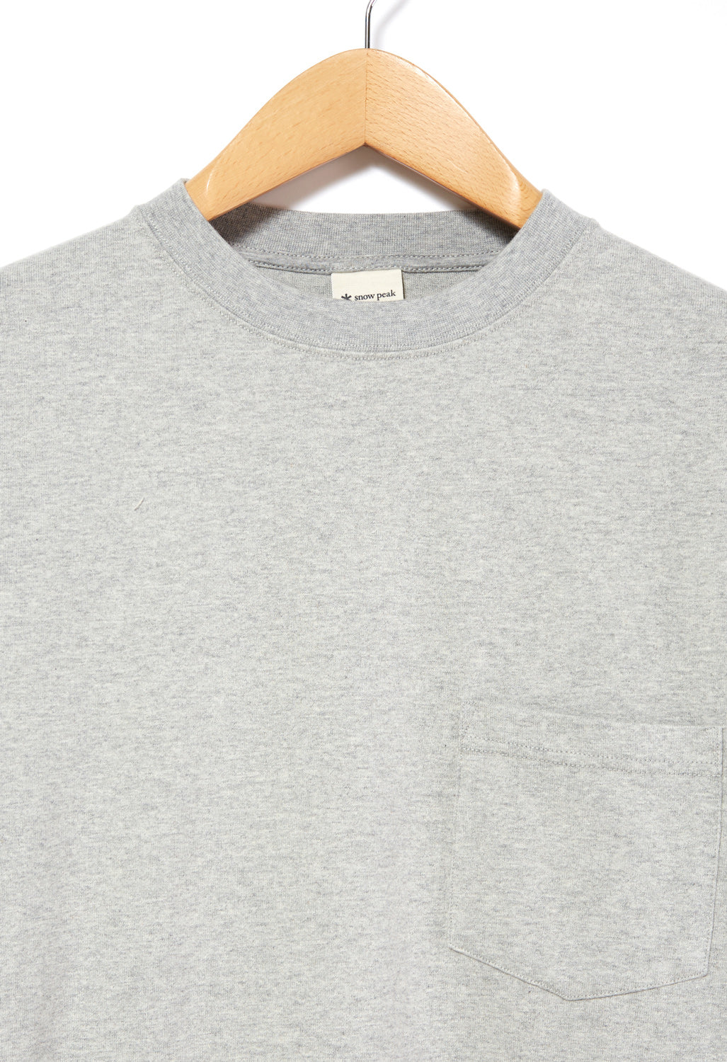 Snow Peak Recycled Cotton Heavy Long Sleeved T-Shirt - Mid Grey - Image 3