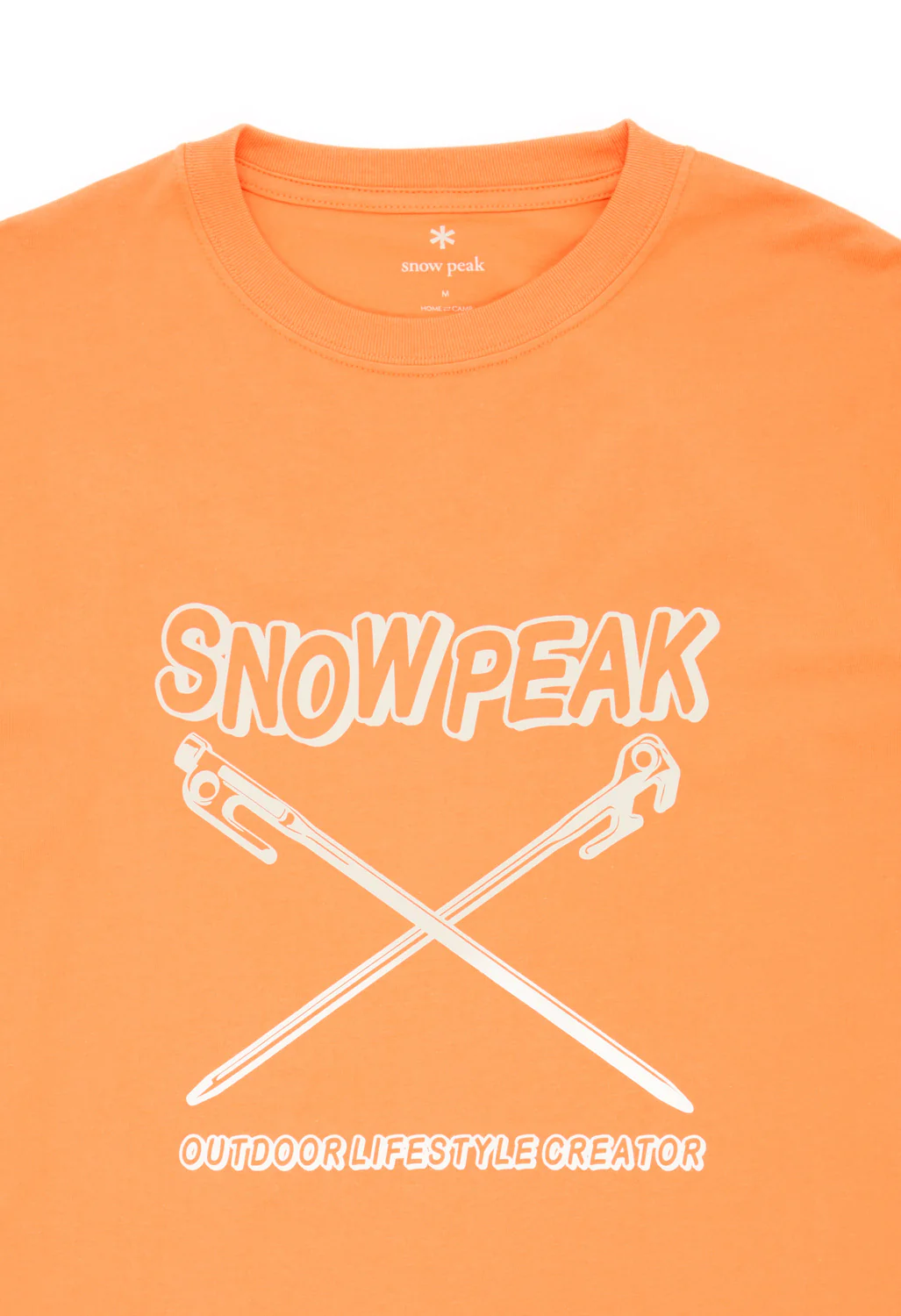Snow Peak Solid & Delta Stake Long Sleeve T-Shirt - Orange - Image 3