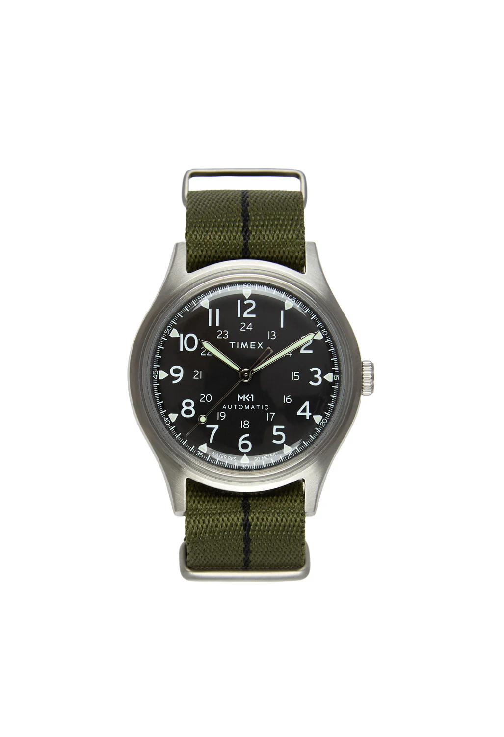 Timex MK-1 Automatic 40mm Watch - Stainless Steel / Black / Olive