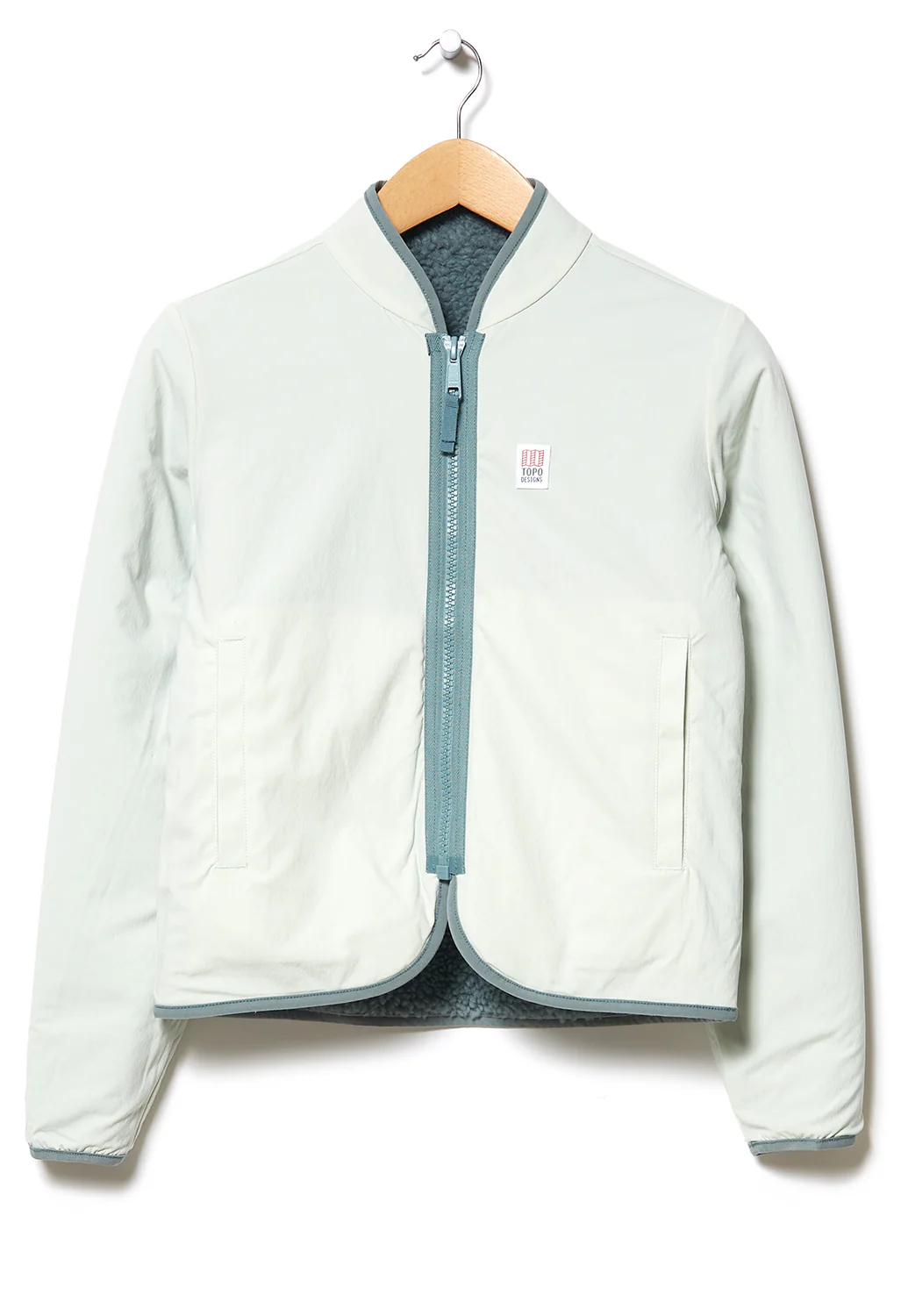 Topo Designs Women's Sherpa Jacket - Slate Blue / Light Mint - Image 2