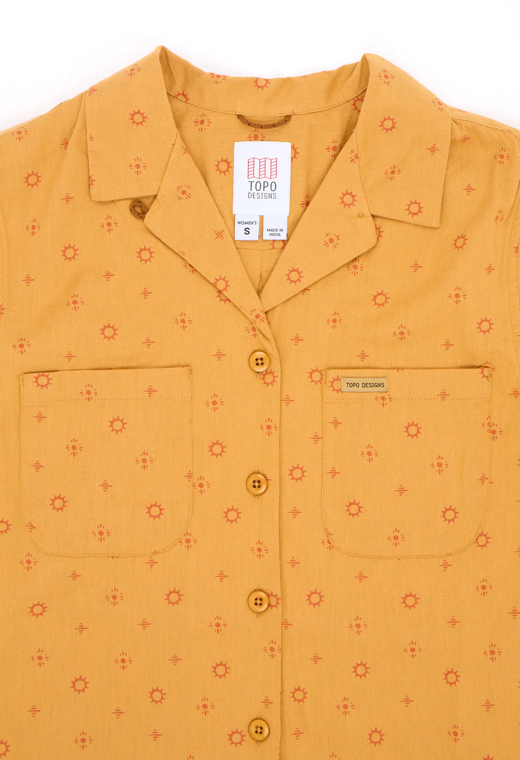 Topo Designs Women's Daytripper Shirt - Tossed Motif Goldenrod - Image 3