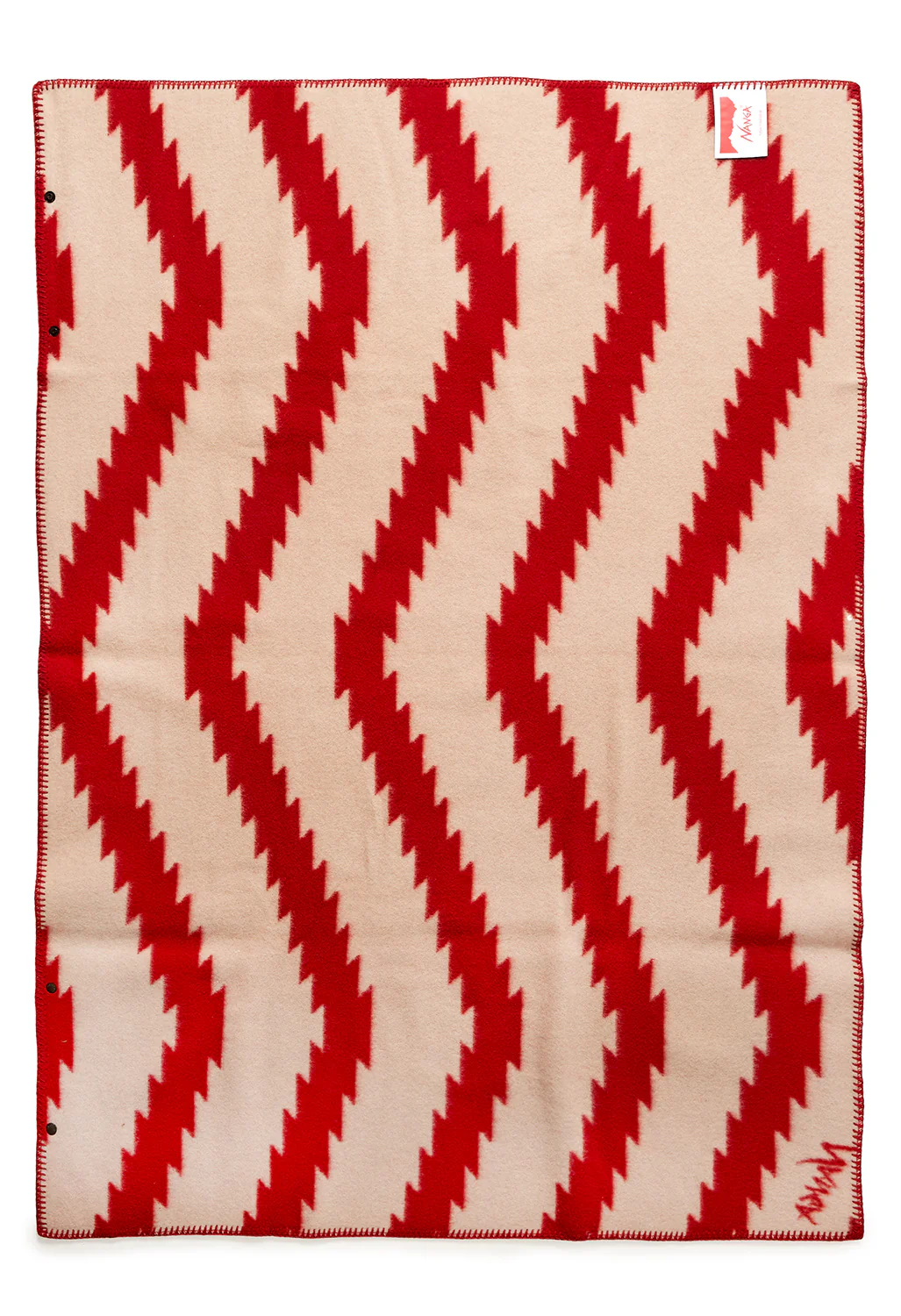 Nanga Tribal Folk Blanket - Red - Image 2