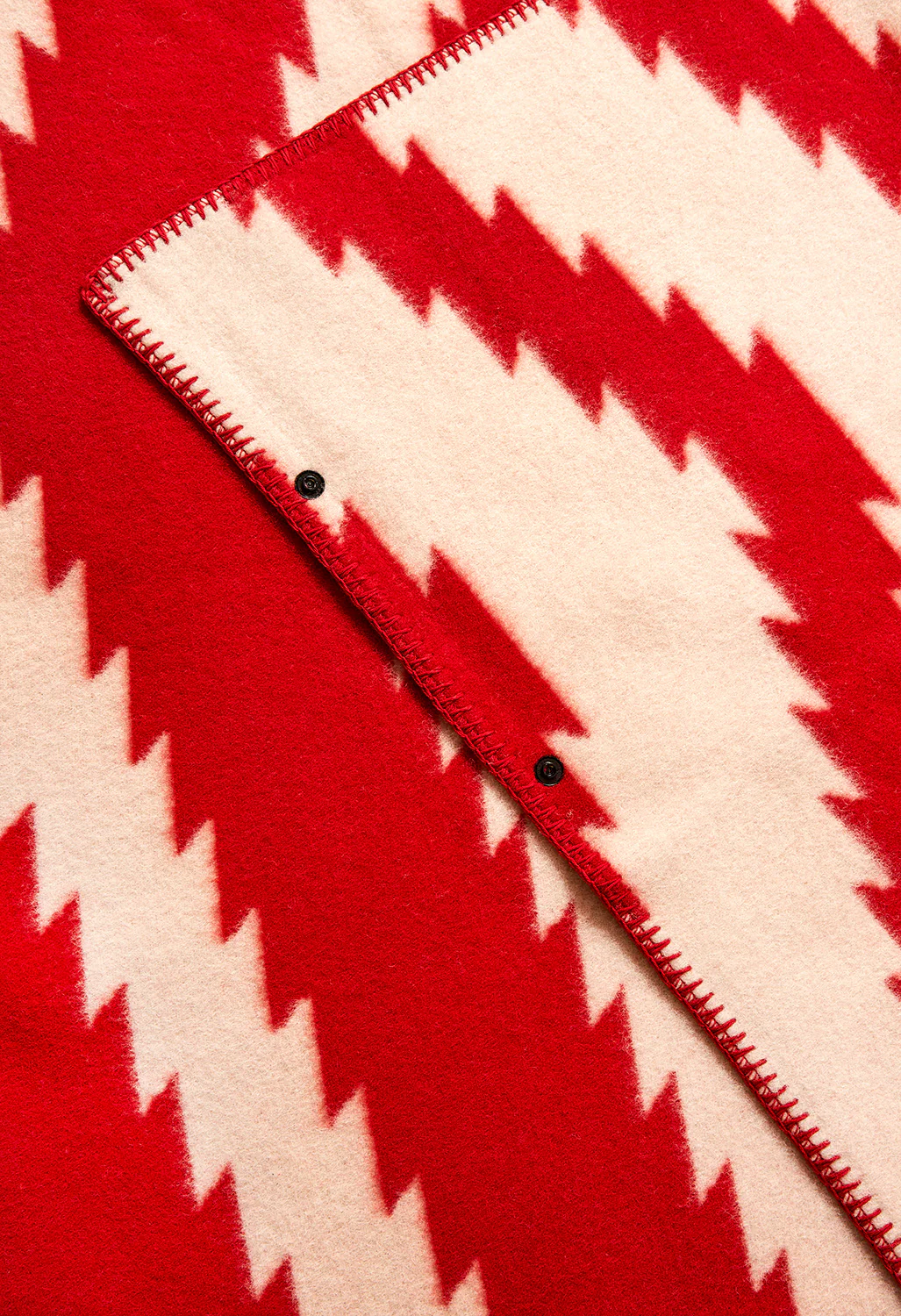 Nanga Tribal Folk Blanket - Red - Image 3