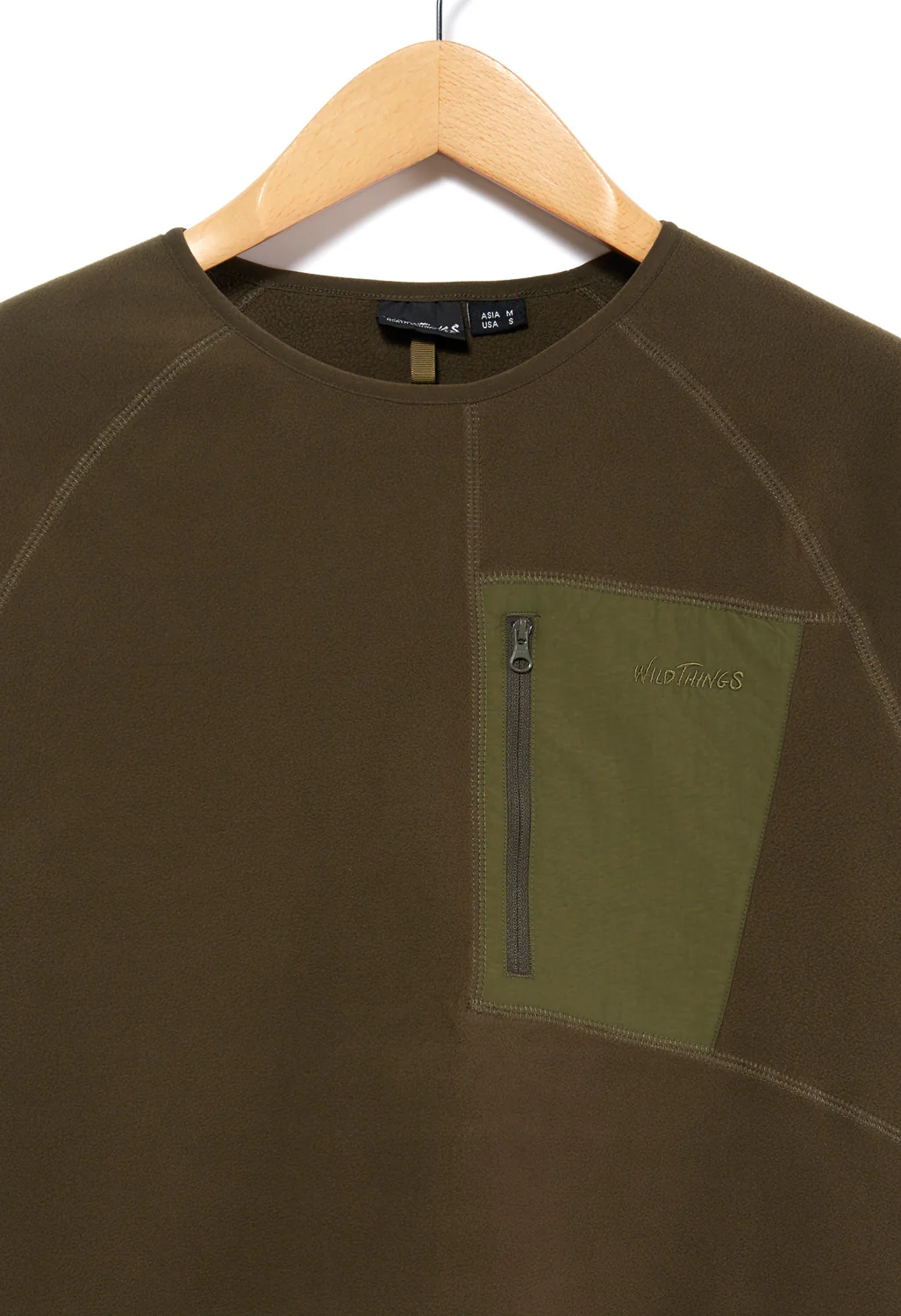 Wild Things Men's Polartec Wind Crew - O.D - Image 5