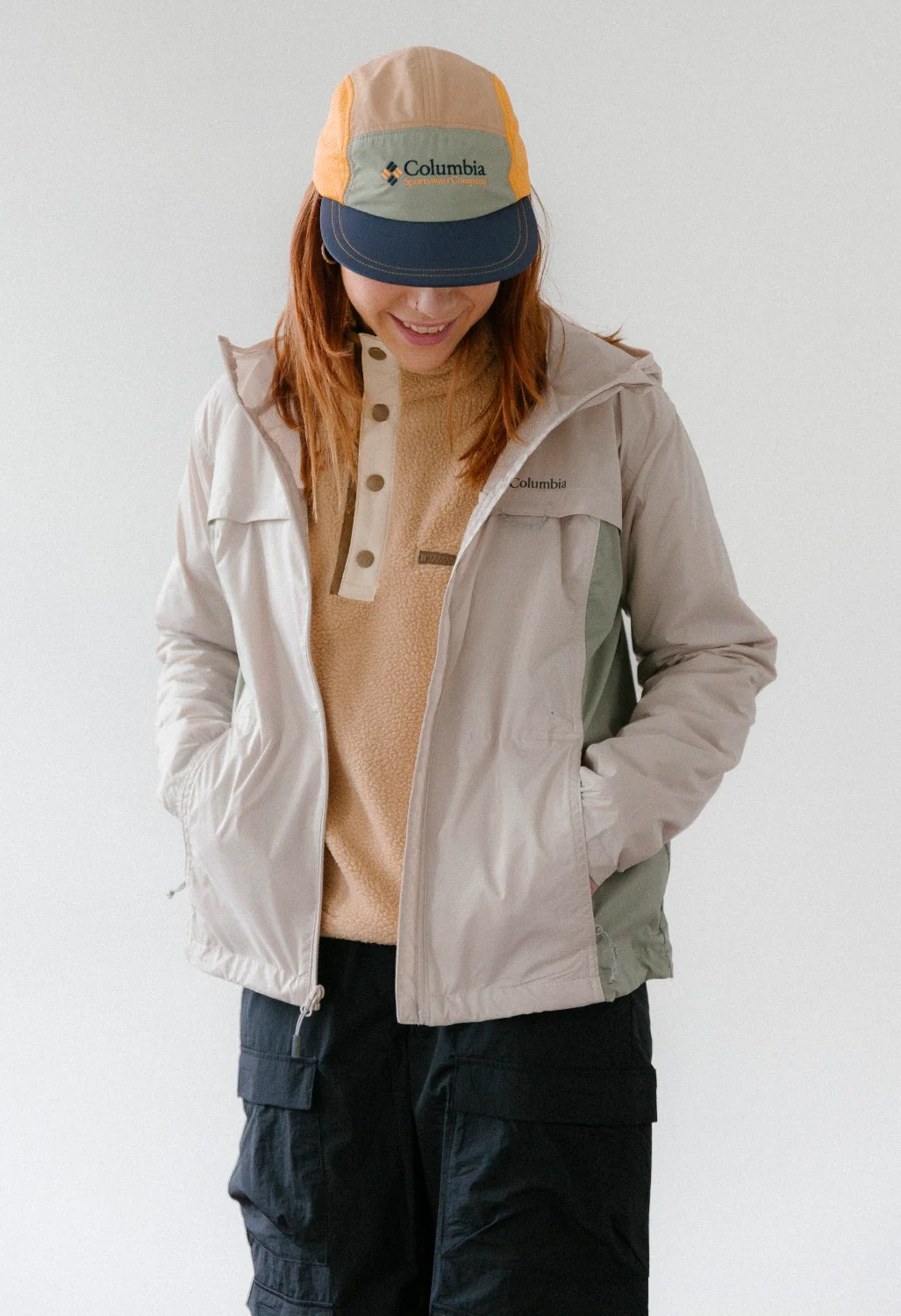Columbia Women's Crested Canyon Windbreaker - Dark Stone / Safari - Image 8