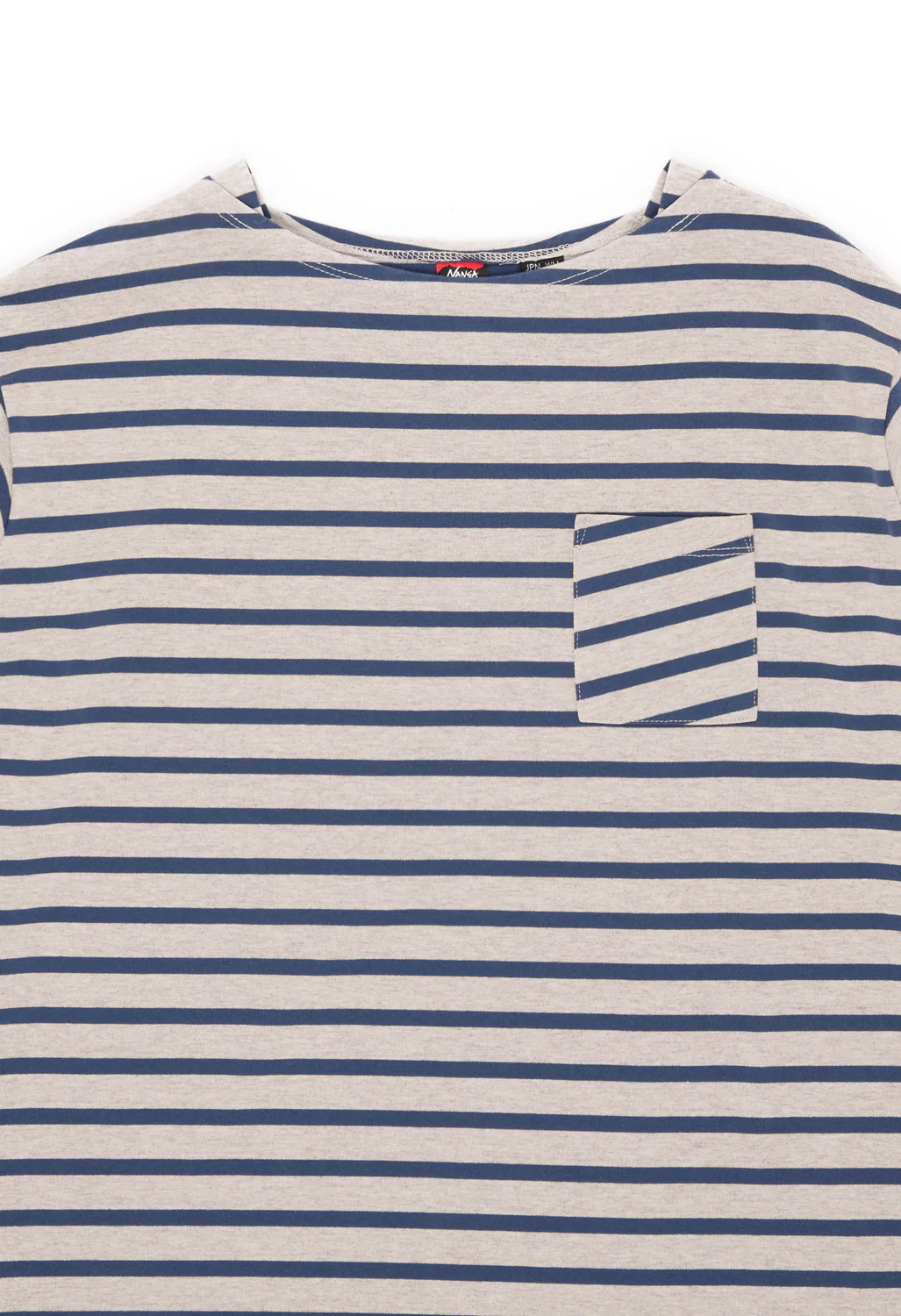 Nanga Women's Eco Hybrid Loose Fit Border Long Sleeve Tee - Oatmeal / Navy - Image 3