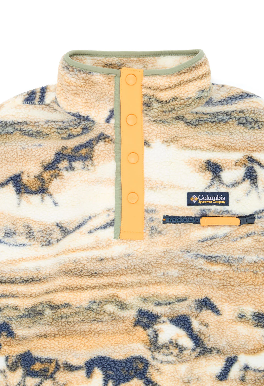Columbia Women's Helvetia II Printed Cropped Half Snap Fleece - Lemon Wash Roaming - Image 3