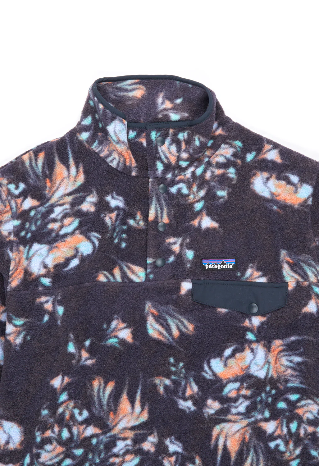 Patagonia Women's Lightweight Synchilla Snap-T Pullover - Swirl Floral: Pitch Blue - Image 3