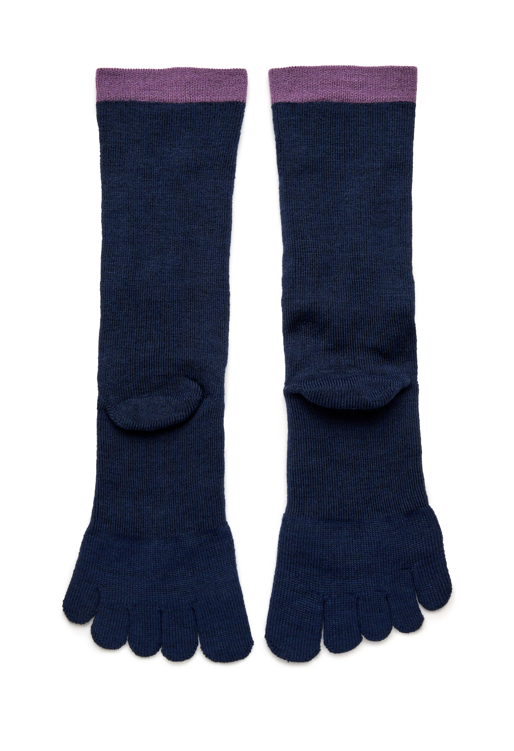 Montbell Women's Merino Wool Trekking 5 Toe Socks - Cobalt Blue - Image 2