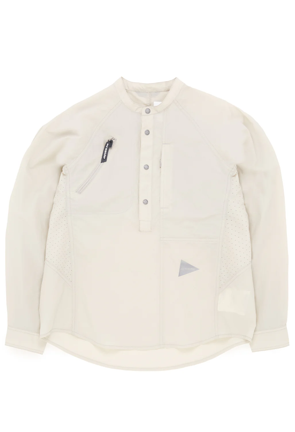 and wander Women's Stretch Rip Band Collar Shirt - Light Beige