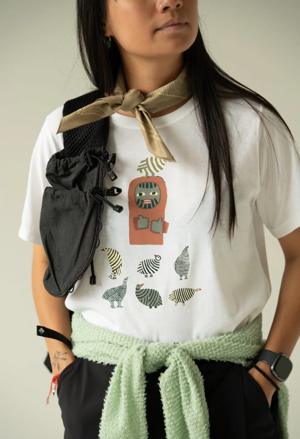 Montbell Women's Wickron Tori To Yamaotoko T-Shirt - White - Image 4