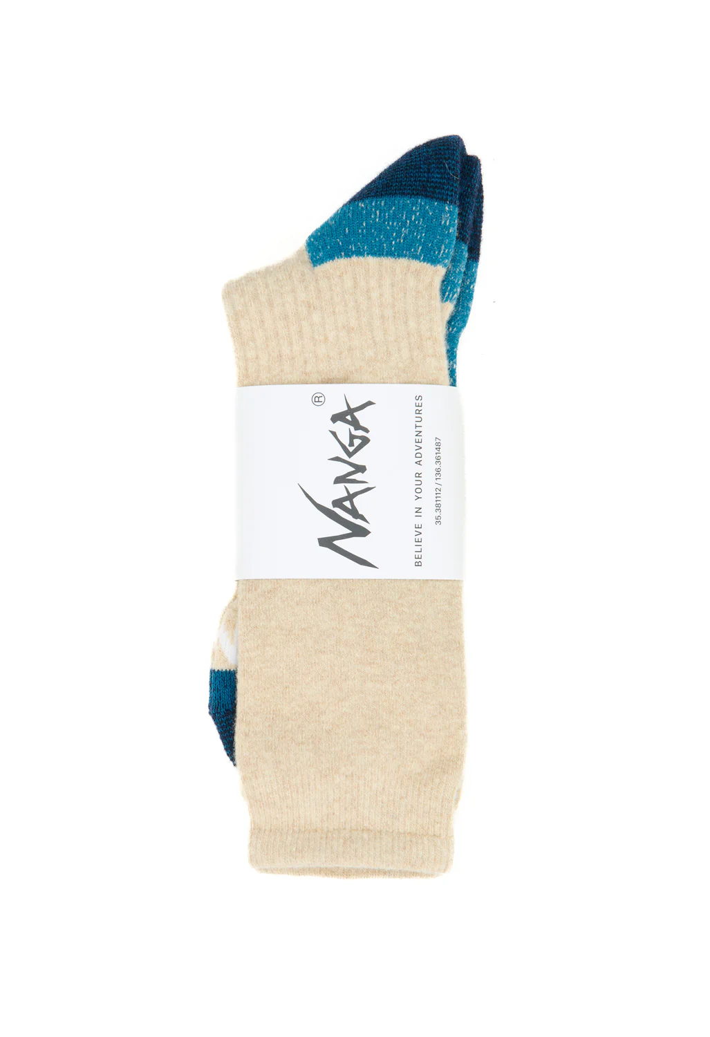 Nanga Wool Pile Compression Crew Socks - Beige - Image 2