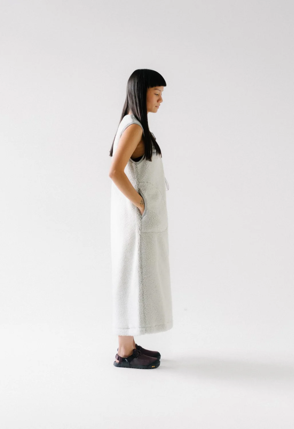 Gramicci x And Wander JQ Tape Fleece Dress - Light Gray - Image 5