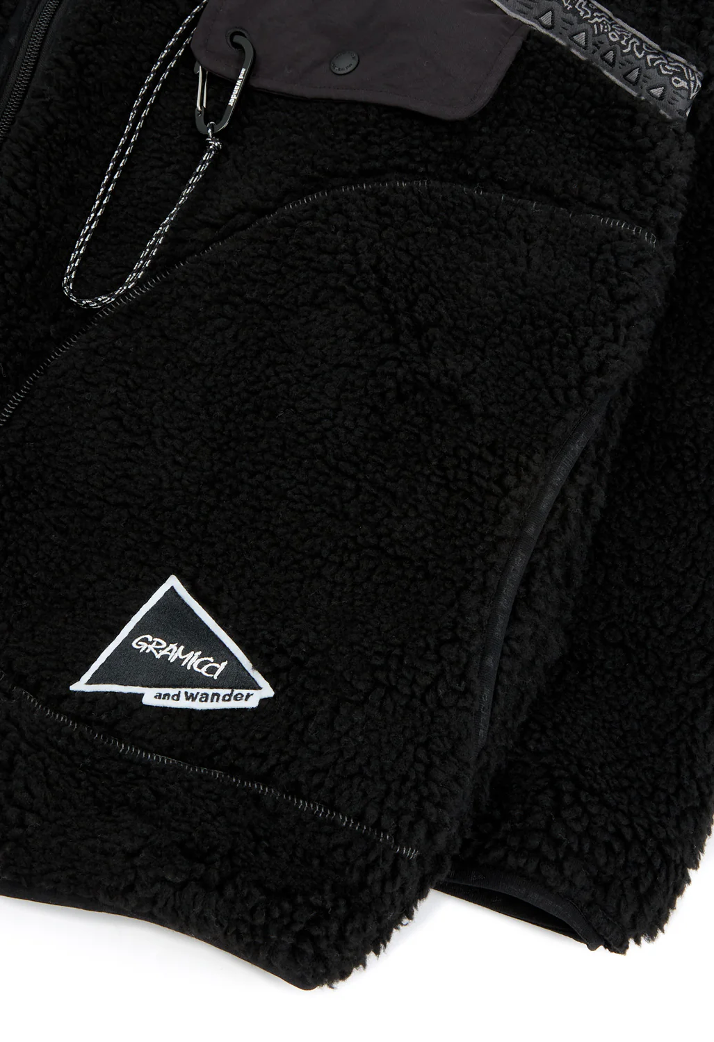Gramicci x And Wander JQ Tape Fleece Jacket - BLACK - Image 5